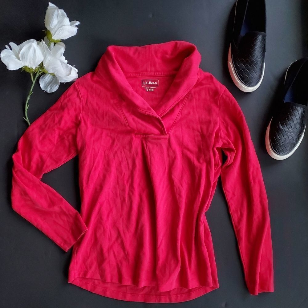 L.l Bean Red Long Sleeve Shirt